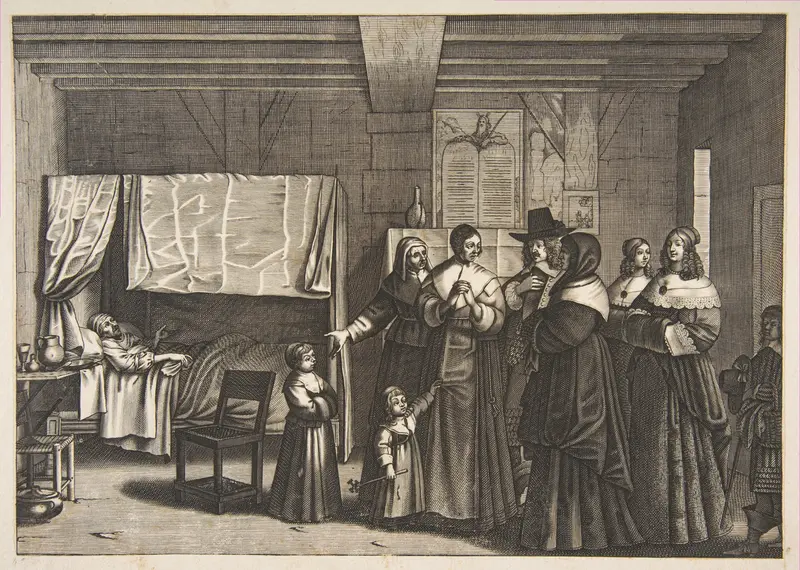 Visiting the Sick, from "Acts of Mercy" (Les Oeuvres de Miséricorde) Wall Art by Anonymous - High-Resolution Digital Print