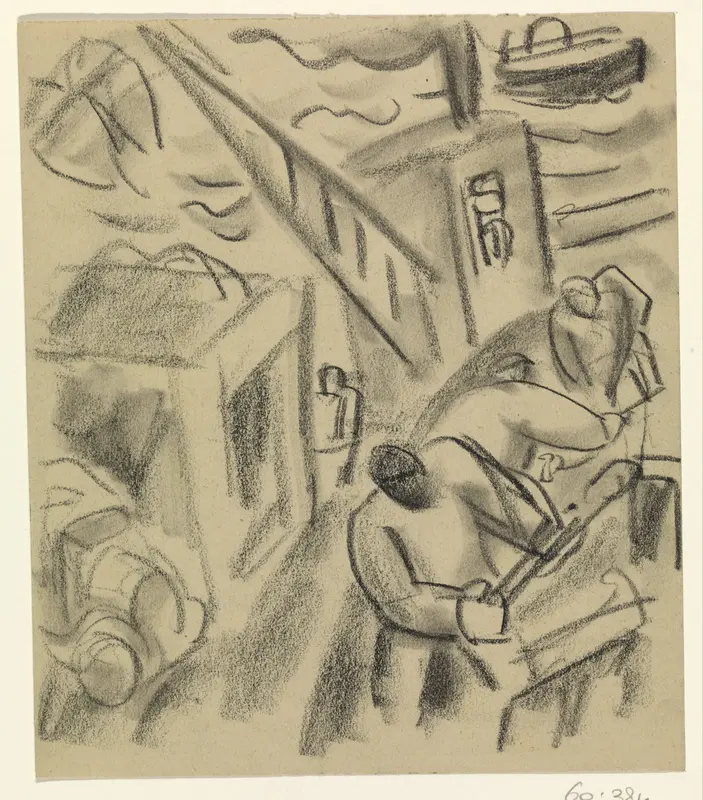 Visser op een vissersboot Wall Art by Leo Gestel - High-Resolution Digital Print