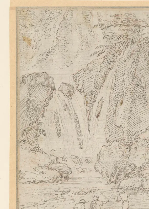 Vissers bij een waterval Wall Art by Gaspard Dughet - High-Resolution Digital Print