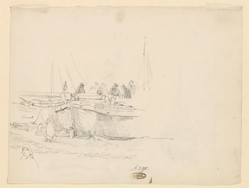 Vissers bij hun schepen Wall Art by Willem Anthonie van Deventer - High-Resolution Digital Print