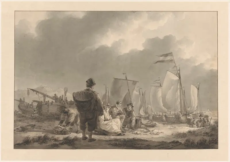 Vissers in de duinen Wall Art by Johannes Christiaan Schotel - High-Resolution Digital Print