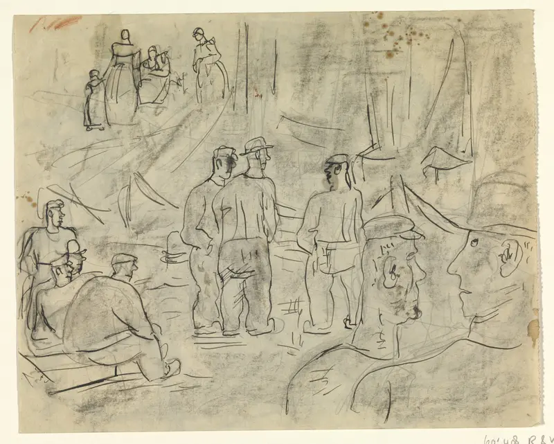 Vissers in een haven Wall Art by Leo Gestel - High-Resolution Digital Print