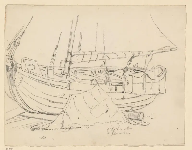 Vissersboot op het droge Wall Art by Willem Anthonie van Deventer - High-Resolution Digital Print