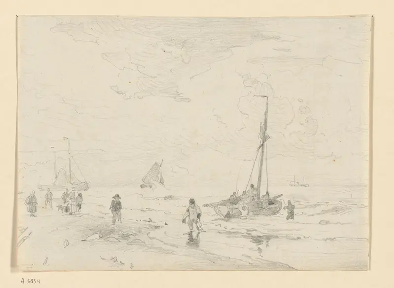 Vissersboten op het strand Wall Art by Willem Anthonie van Deventer - High-Resolution Digital Print