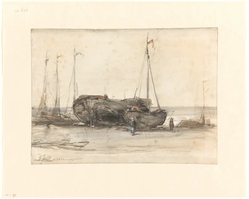Vissersboten op het strand van Scheveningen Wall Art by Unknown - High-Resolution Digital Print