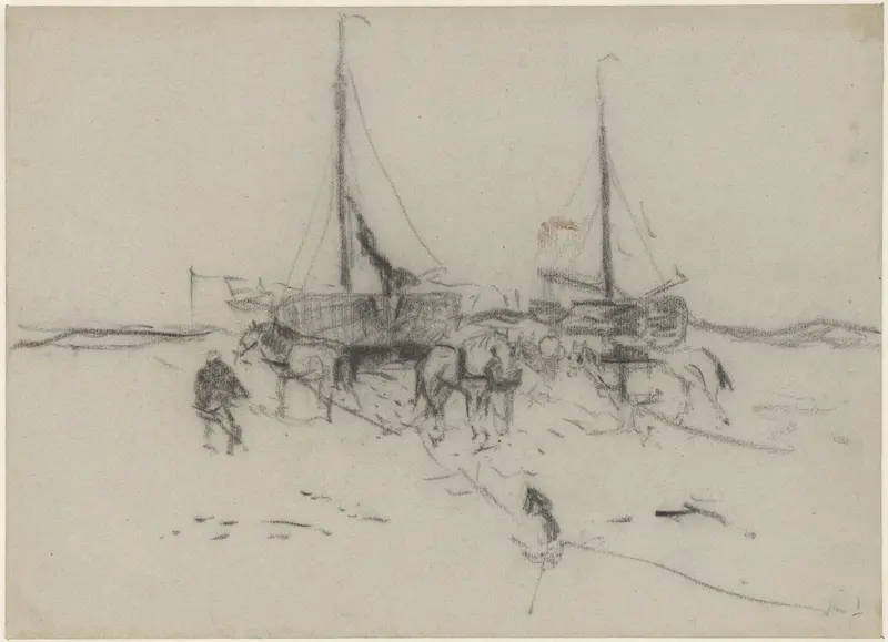 Vissersboten op het strand Wall Art by Anton Mauve - High-Resolution Digital Print