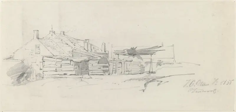 Vissershuizen te Zandvoort Wall Art by Johan Conrad Greive - High-Resolution Digital Print