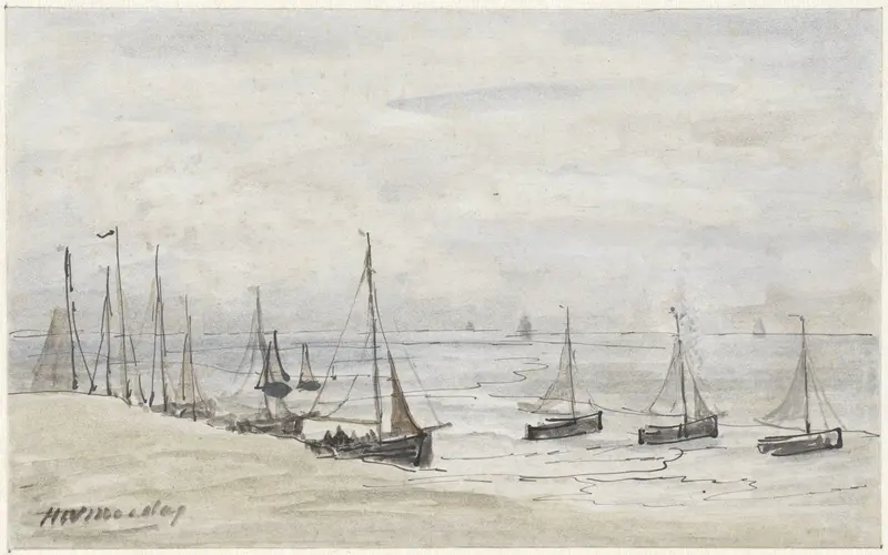 Visserspinken op het strand Wall Art by Hendrik Willem Mesdag - High-Resolution Digital Print
