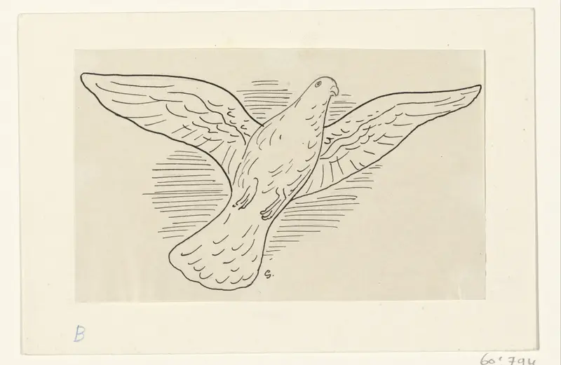 Vliegende duif Wall Art by Unknown - High-Resolution Digital Print