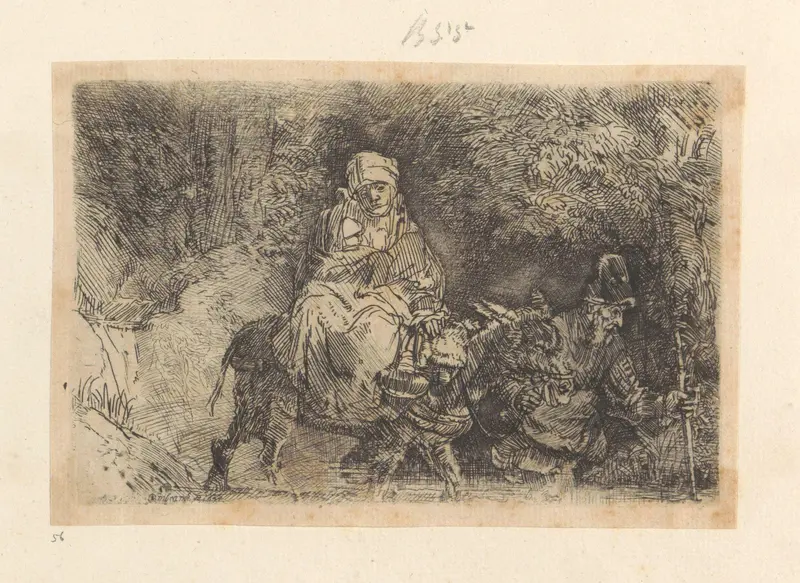 Vlucht naar Egypte: het oversteken van een beek Wall Art by Henry Louis Basan - High-Resolution Digital Print