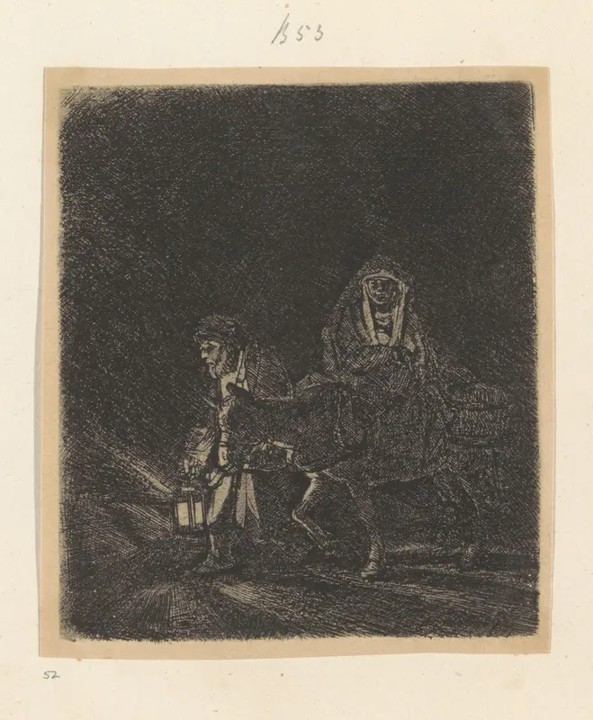 Vlucht naar Egypte: nachtstuk Wall Art by Rembrandt van Rijn - High-Resolution Digital Print
