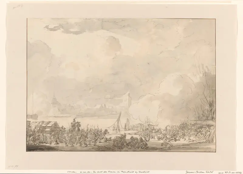 Vlucht van de Fransen van Papendrecht, 1813 Wall Art by Johannes Christiaan Schotel - High-Resolution Digital Print