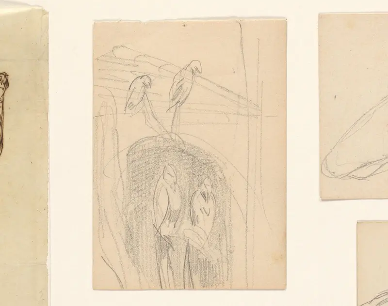 Vogels in een volière Wall Art by August Allebé - High-Resolution Digital Print