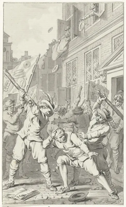Volkswoede in Alkmaar tijdens het Kaas- en Broodoproer, 1492 Wall Art by Unknown - High-Resolution Digital Print