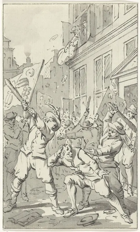 Volkswoede in Alkmaar tijdens het Kaas- en Broodoproer, 1492 Wall Art by Jacobus Buys - High-Resolution Digital Print