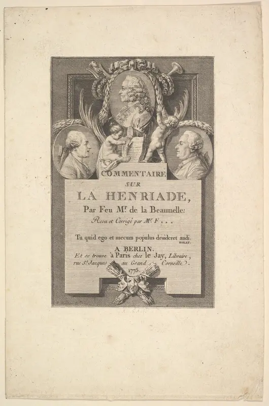 Voltaire, Fréron et la Beaumelle Wall Art by Augustin de Saint-Aubin - High-Resolution Digital Print