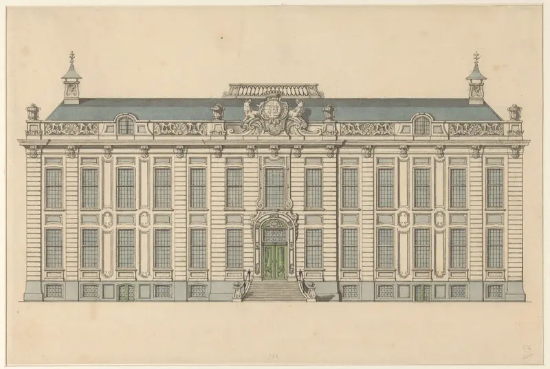 Voorgevel van een paleis, mogelijk Huis Huguetan aan het Lange Voorhout te 's-Gravenhage Wall Art by anonymous - High-Resolution Digital Print