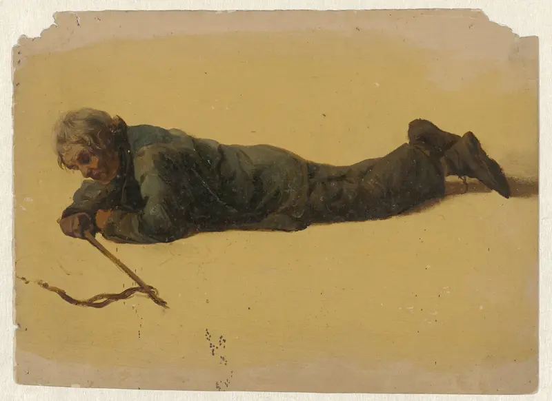 Vooroverliggende man Wall Art by Guillaume Anne van der Brugghen - High-Resolution Digital Print