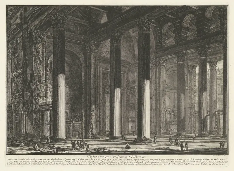 Voorportaal van het Pantheon te Rome Wall Art by Unknown - High-Resolution Digital Print