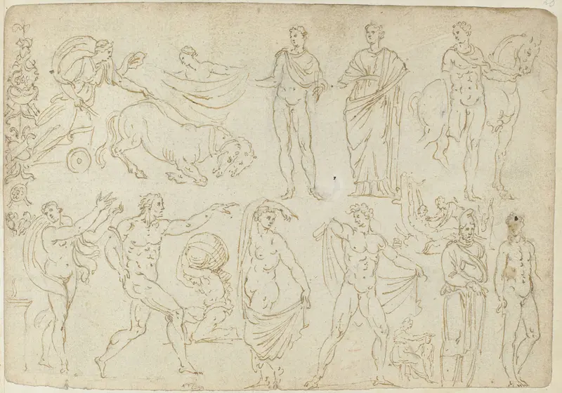 Voorstellingen van sarcofagen en antieke beelden Wall Art by anonymous - High-Resolution Digital Print