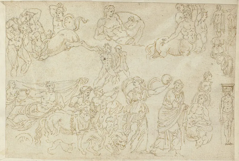 Voorstellingen van sarcofagen en beelden Wall Art by anonymous - High-Resolution Digital Print