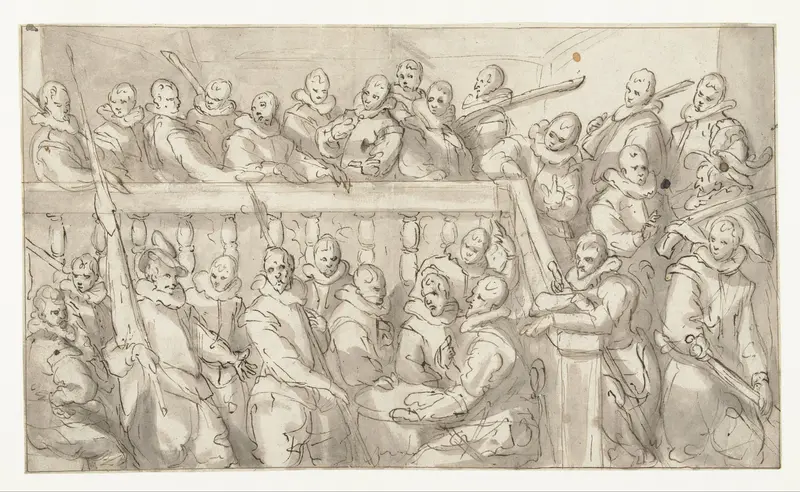 Voorstudie voor het Corporaalschap van kapitein Adriaen Pietersz. Raep Wall Art by Pieter Isaacsz. - High-Resolution Digital Print