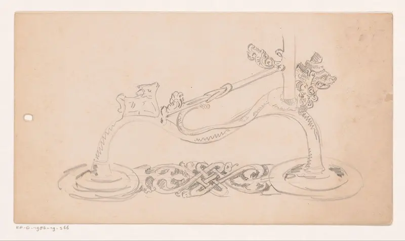 Voorwerp versierd met vlechtwerk en ornamenten Wall Art by Reinier Willem Petrus de Vries (1874-1953) - High-Resolution Digital Print