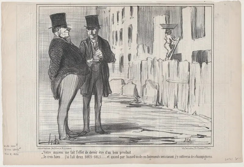 Votre maison me fait l'effet de devoir..., from "Locataires et Propriétaires" Wall Art by Honoré Daumier - High-Resolution Digital Print