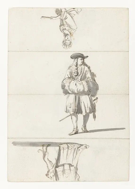 Vouwblad met figuurstudies Wall Art by Ludolf Bakhuysen - High-Resolution Digital Print