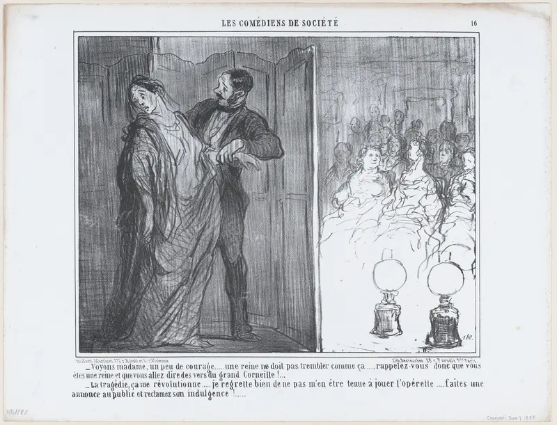 Voyons madame, un peu de courage..., from Les Comédiens de Société, published in "Le Charivari" Wall Art by Honoré Daumier - High-Resolution Digital Print