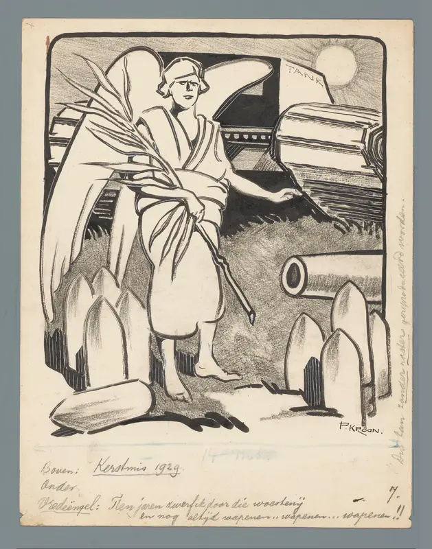 Vredesengel tussen wapentuig, 1929 Wall Art by Unknown - High-Resolution Digital Print