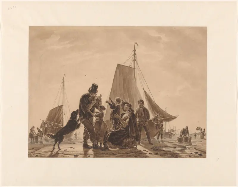 Vreugdevolle terugkeer van vissers Wall Art by Jean Zacherie Mazel - High-Resolution Digital Print