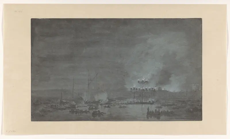 Vreugdevuren op de algemene Dankdag wegens de Vrede van Rijswijk, 1697 Wall Art by anonymous - High-Resolution Digital Print