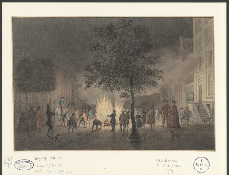 Vreugdevuur tijdens Sint-Maarten Wall Art by anonymous - High-Resolution Digital Print