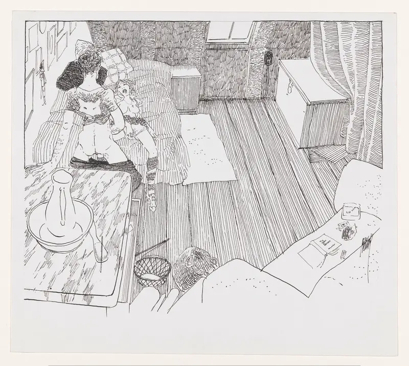 Vrijend stel op bed Wall Art by Unknown - High-Resolution Digital Print