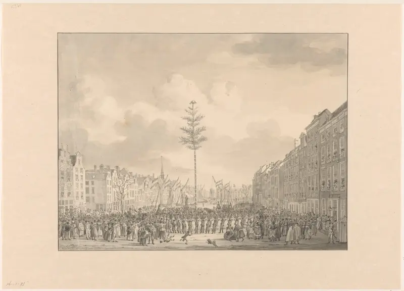 Vrijheidsboom op de Grote Markt te Rotterdam, 1795 Wall Art by Unknown - High-Resolution Digital Print