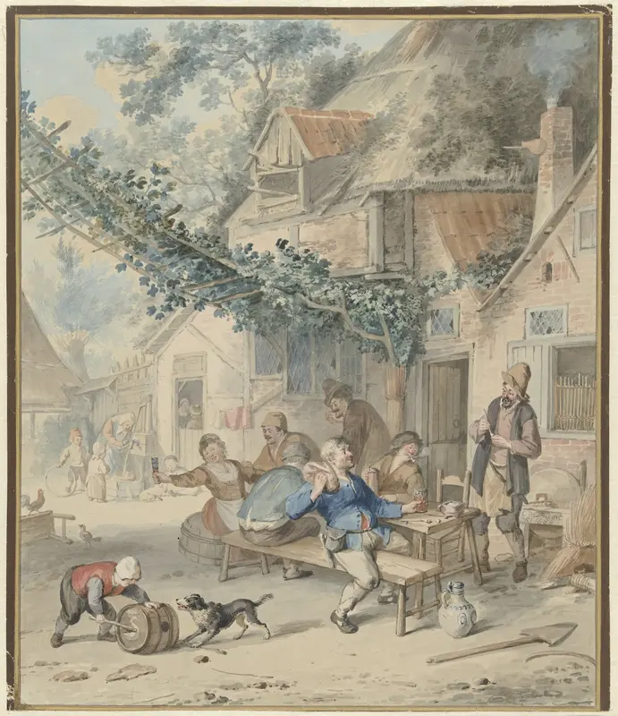 Vrolijk gezelschap bij een herberg Wall Art by Aert Schouman - High-Resolution Digital Print
