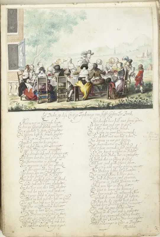 Vrolijk gezelschap in de buitenlucht Wall Art by Unknown - High-Resolution Digital Print
