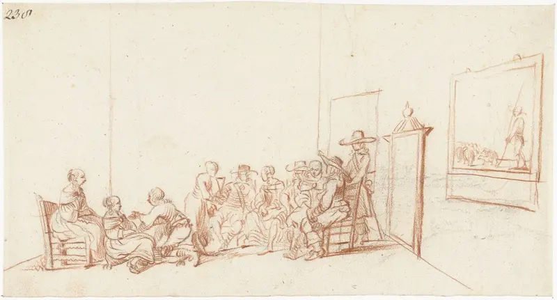 Vrolijk gezelschap van tien mensen in een interieur Wall Art by Gesina ter Borch - High-Resolution Digital Print