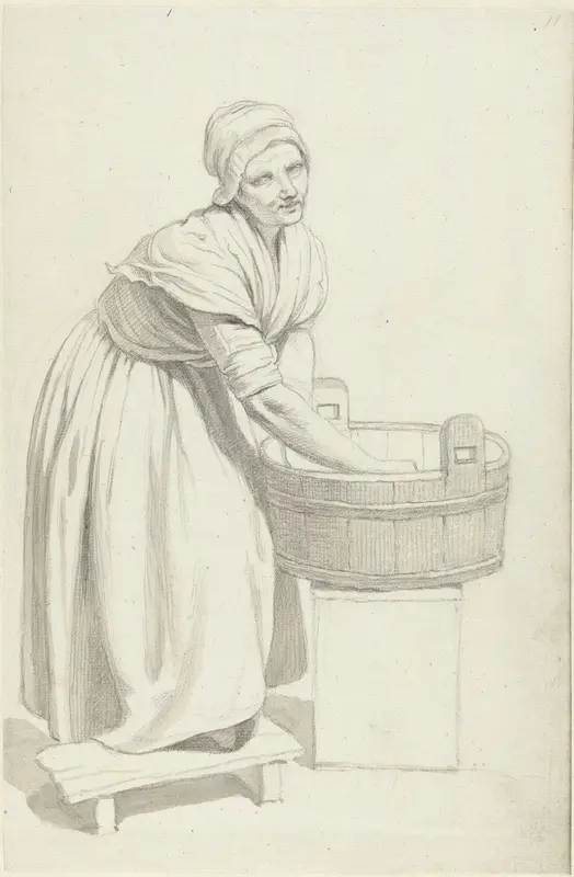 Vrouw aan wastobbe Wall Art by Jacob Ernst Marcus - High-Resolution Digital Print