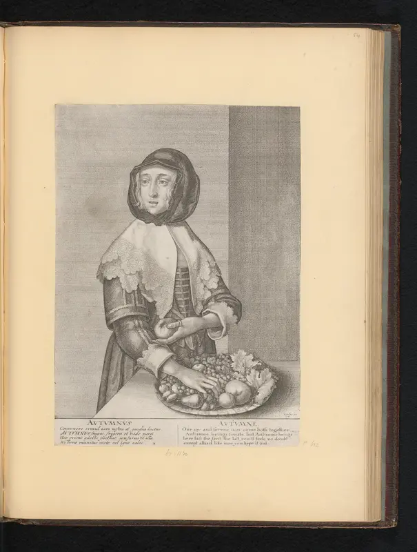 Vrouw als personificatie van de herfst Wall Art by Wenceslaus Hollar - High-Resolution Digital Print