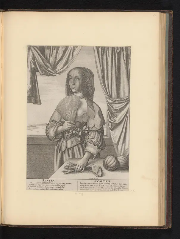 Vrouw als personificatie van de zomer Wall Art by Wenceslaus Hollar - High-Resolution Digital Print