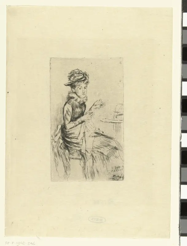 Vrouw bezig met handwerken Wall Art by James Abbott McNeill Whistler - High-Resolution Digital Print