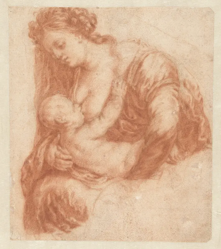 Vrouw die een kind de borst geeft Wall Art by Godfried Schalcken - High-Resolution Digital Print
