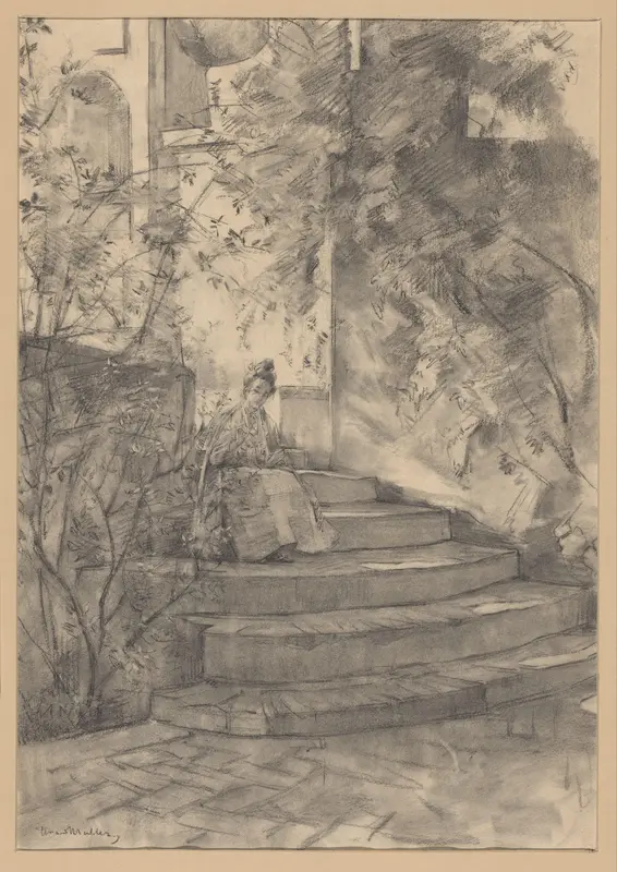 Vrouw in de tuin van het Koninklijk Paleis te Sevilla Wall Art by Unknown - High-Resolution Digital Print