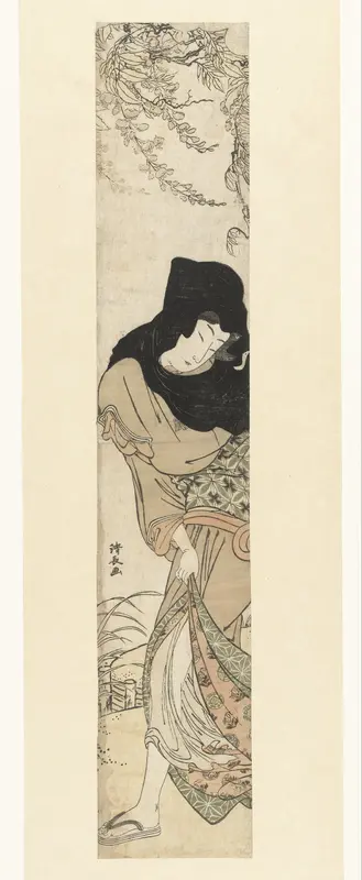 Vrouw in de wind Wall Art by Unknown - High-Resolution Digital Print