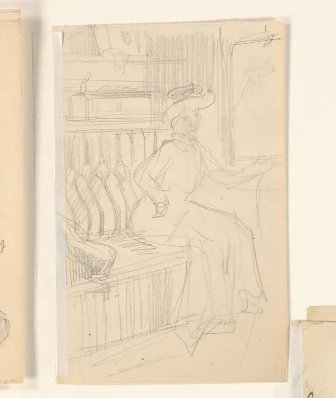 Vrouw in een treincoupe Wall Art by August Allebé - High-Resolution Digital Print