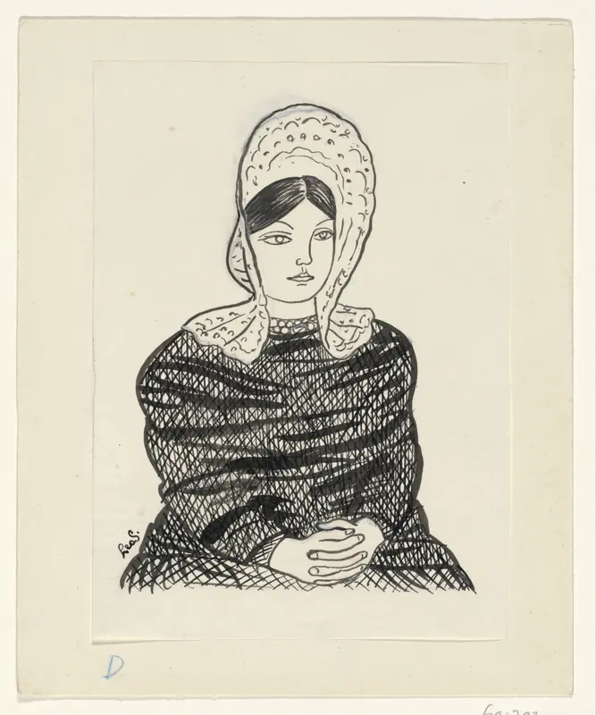 Vrouw in klederdracht Wall Art by Unknown - High-Resolution Digital Print