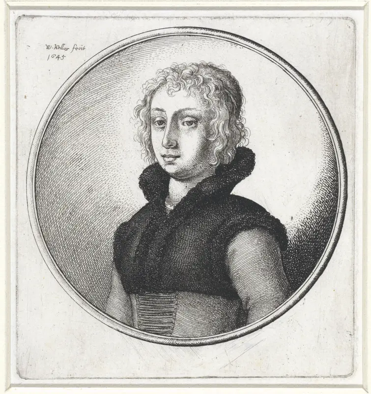 Vrouw in met bont afgezet kort jakje Wall Art by Unknown - High-Resolution Digital Print