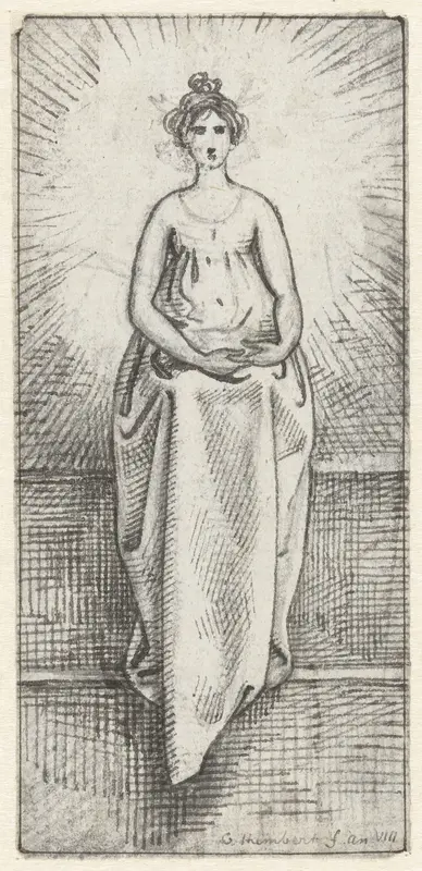 Vrouw in stralenkrans Wall Art by David Pièrre Giottino Humbert de Superville - High-Resolution Digital Print